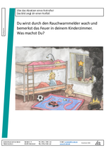 Arbeitsblatt Kindergarten Notruf Brand Kinderzimmer