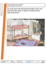 Arbeitsblatt - Grundschule - Notruf - Kinderzimmerbrand