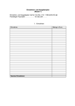 Muster Einnahme- und Ausgabeplan