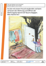 Arbeitsblatt - Grundschule - Notruf - Treppenraumbrand