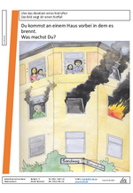 Arbeitsblatt - Grundschule - Notruf - Wohnhausbrand