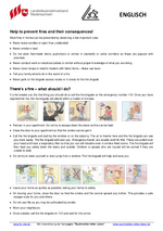 Infoblatt Brandschutztipps – englisch