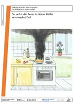 Arbeitsblatt - Grundschule - Notruf - Küchenbrand